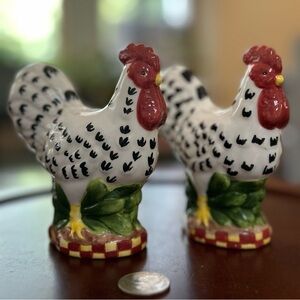 Farmhouse Chicken/Rooster – Ceramic Salt & Pepper Pair🐓